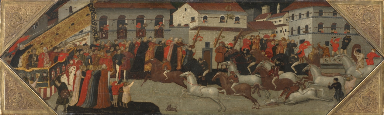 Panel from a Cassone: The Race of the Palio in the Streets of Florence